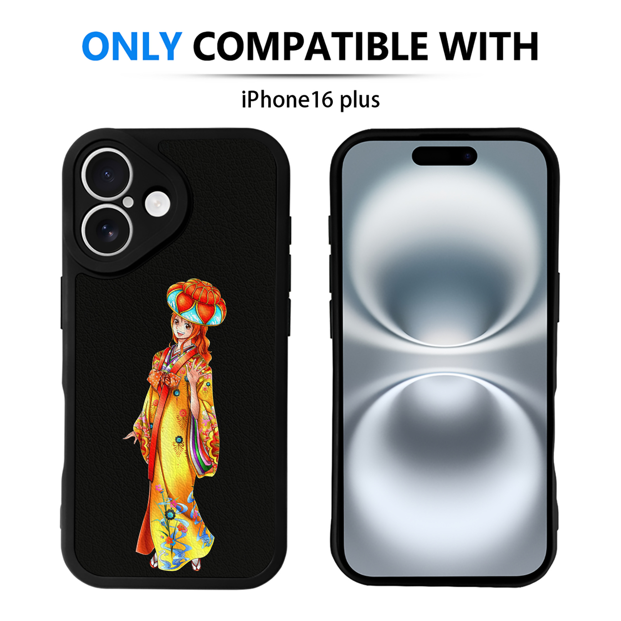 （画像用） ワンピース ナミ ONE PIECE Nami 【iPhone 16シリーズ対応】シリコンスマホケース（レザー調） 材質：シリコン